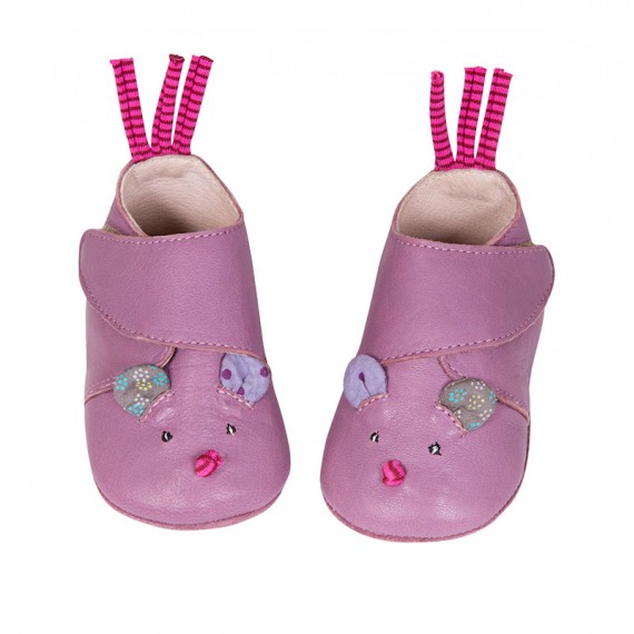 Jolis Scarpine Souris in Cuoio 0-6 M Moulin Roty