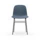 Sedia Form Chair Chrome Blu Normann Copenhagen