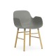 Sedia Form Armchair Grigia Gambe in Rovere Normann Copenhagen