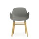 Sedia Form Armchair Grigia Gambe in Rovere Normann Copenhagen
