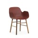 Sedia Form Armchair Rossa Gambe in Noce Normann Copenhagen