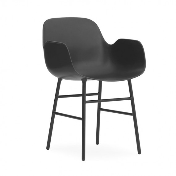 Sedia con Braccioli Form Armchair Nera - Metallo Normann Copenhagen