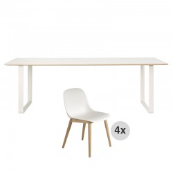 70/70 Table Set + 4 PZ Fiber Side Chair