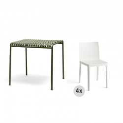 Palissade Table Set 82,5 cm + 4 PZ Elementaire Chair