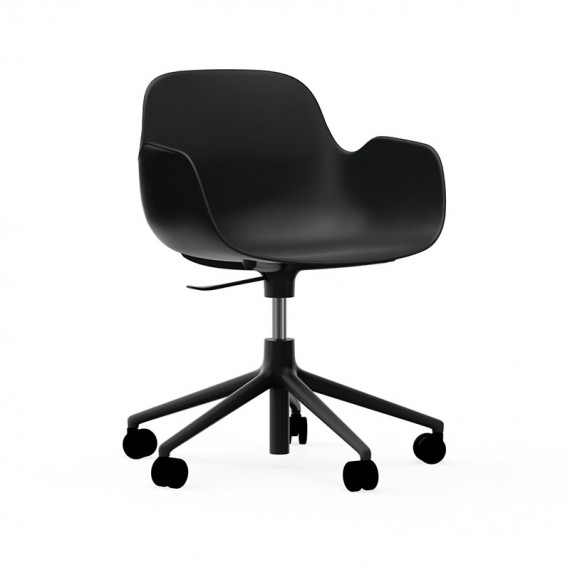 Sedia Girevole Form Armchair Swivel Alluminio Nero Normann Copenhagen