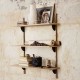 Sector Shelf Triple Black Brass Brackets ferm LIVING