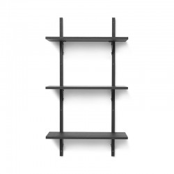 Sector Shelf Triple Black Brass Brackets