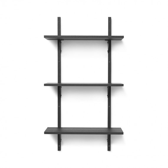 Sector Shelf Triple Black Brass Brackets ferm LIVING
