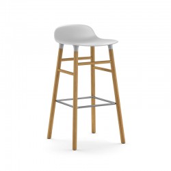 Sgabello Bianco Form Barstool Rovere H 75 cm