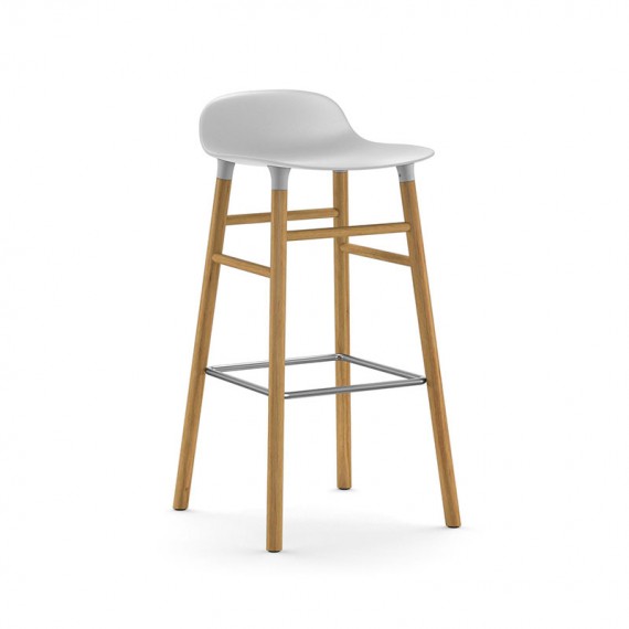 Sgabello Bianco Form Barstool Rovere H 75 cm Normann Copenhagen