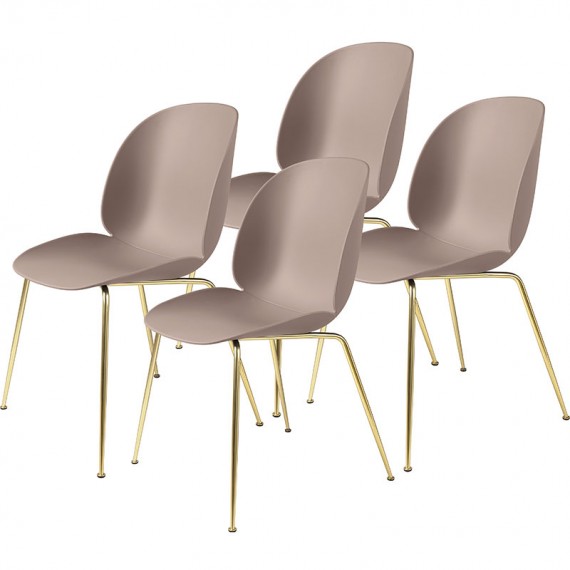 Beetle Dining Chair - Conic Brass - SET 4 PZ Gubi