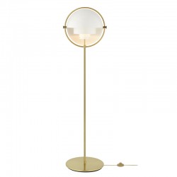 Multi-Lite Floor Lamp Brass - White