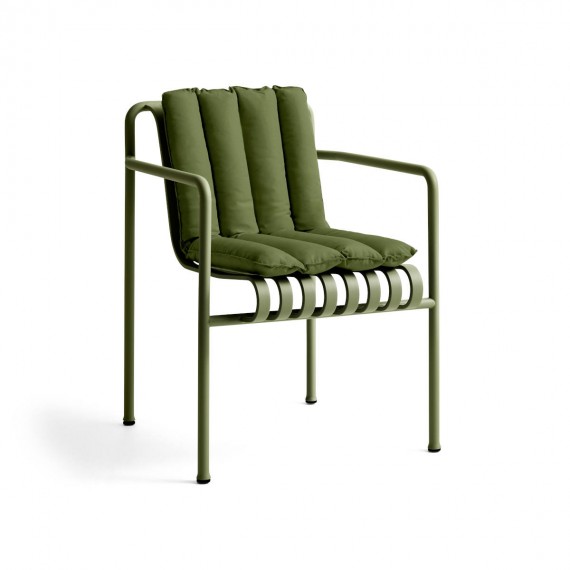 Palissade Dining Armchair Soft Quilted Cushion Olive HAY