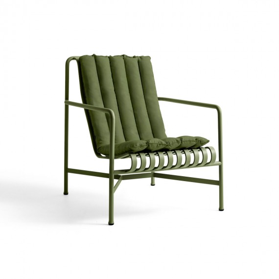 Palissade Lounge Chair High Soft Quilted Cushion Olive HAY