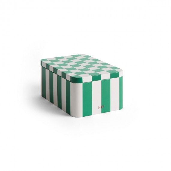 Tin Container Small Green and dark blue HAY