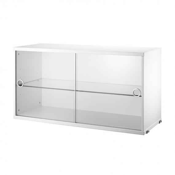 Contenitore Bianco Ante Scorrevoli in Vetro String Furniture