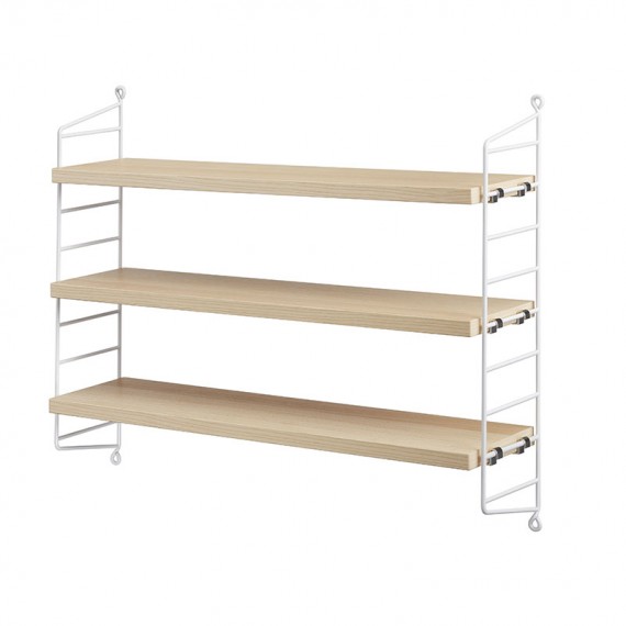 String Pocket Frassino Bianco String Furniture