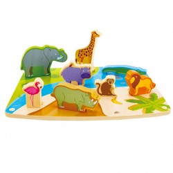 Hape E1455 Puzzle e Gioco degli animali selvatici