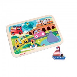 Janod J07057 Puzzle a incastro I Veicoli
